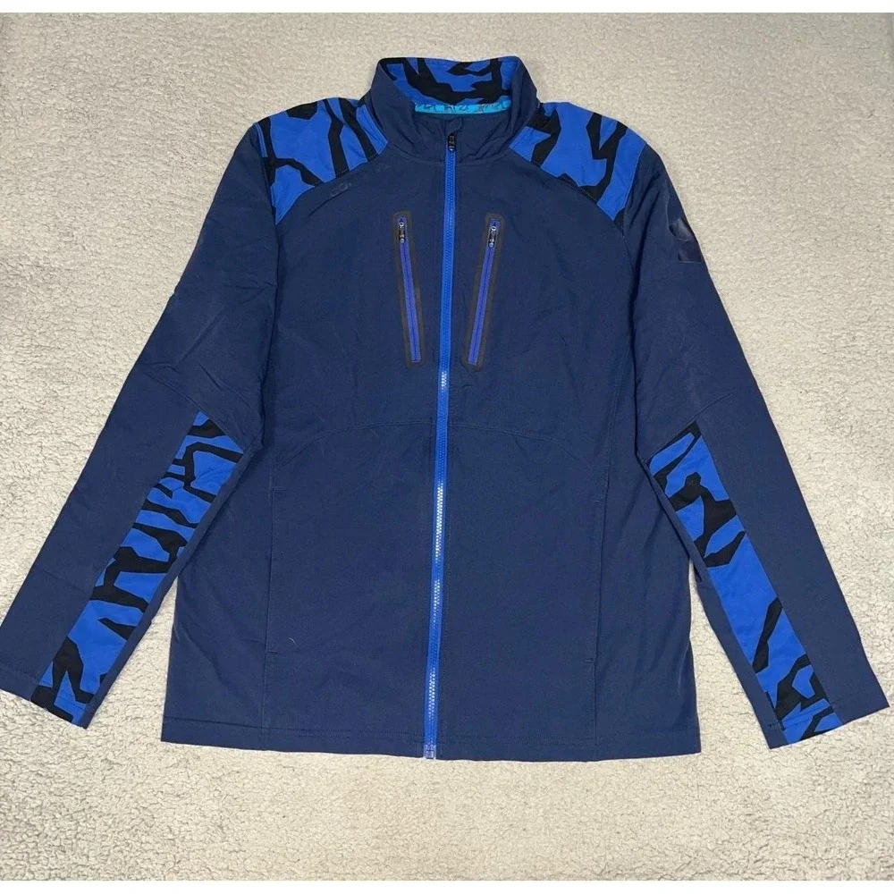 Under Armour Combine Jacket‎ Men's Size L Blue Camo Full Zip Cold Gear Athletic